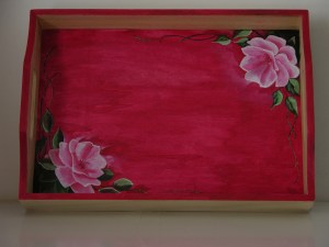 Vassoio rosso rose